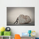 Businessman pushing a boulder Wall Decal