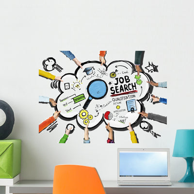 Ethnicity Hands Exploding Job Wall Decal shown on a wall