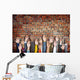 Group of Diverse Casual People's Hands Raised Concept Wall Decal