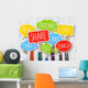 Hands Holding Colorful Speech Wall Decal