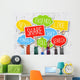 Hands Holding Colorful Speech Wall Decal