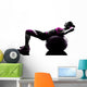 woman fitness ball crunches   exercises silhouette Wall Decal