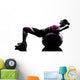 woman fitness ball crunches   exercises silhouette Wall Decal