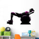 woman fitness ball crunches   exercises silhouette Wall Decal