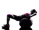 woman fitness ball crunches   exercises silhouette Wall Decal