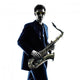 man saxophonist playing saxophone player  silhouette Wall Decal