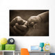 Baby hand holding mother finger with retro effect Wall Decal