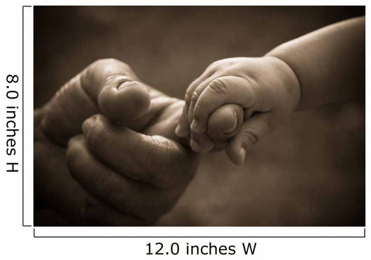 Baby hand holding mother finger with retro effect Wall Decal