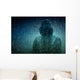 hacker over a screen with binary code Wall Decal