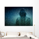 hacker over a screen with binary code Wall Decal