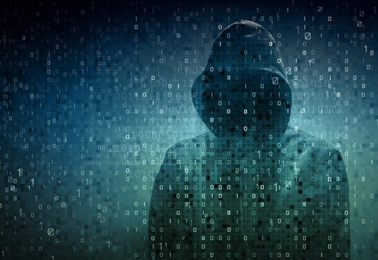 hacker over a screen with binary code Wall Decal