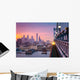 Philadelphia under a hazy purple sunset Wall Decal
