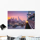 Philadelphia under a hazy purple sunset Wall Decal