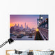 Philadelphia under a hazy purple sunset Wall Decal