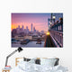 Philadelphia under a hazy purple sunset Wall Decal