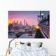 Philadelphia under a hazy purple sunset Wall Decal
