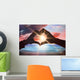 Composite image of couple making heart shape with hands Wall Decal