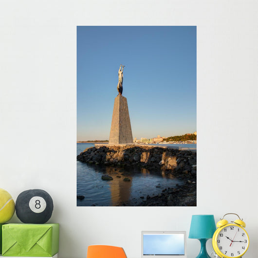 Statue of Saint Nicholas in Nessebar, Bulgaria on sunrise Wall Decal