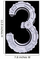 Mechanical number three of white scratched metal. Wall Decal