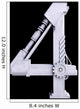 Mechanical number four of white scratched metal. Wall Decal