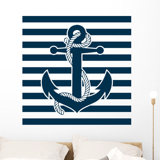 Vintage Anchor and Striped Wall Decal