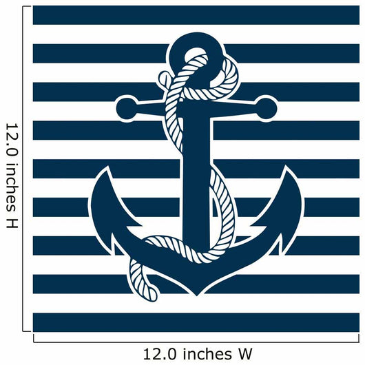 Vintage Anchor and Striped Wall Decal
