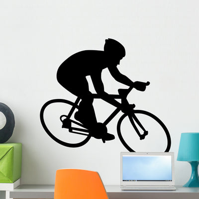 Bike Bicycle Cyclist Wall Decal shown on a wall