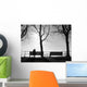 Depression im Nebel allein auf der Bank Wall Decal