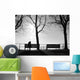Depression im Nebel allein auf der Bank Wall Decal