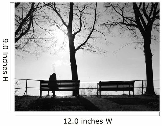 Depression im Nebel allein auf der Bank Wall Decal