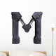 Mechanical white letters scratched metal Wall Decal