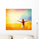 Free Happy Woman Enjoying Nature. Beauty Girl Outdoor. Wall Decal