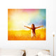Free Happy Woman Enjoying Nature. Beauty Girl Outdoor. Wall Decal