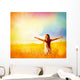 Free Happy Woman Enjoying Nature. Beauty Girl Outdoor. Wall Decal