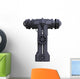 Iron Mechanical Black Letters Scratched Metal Wall Decal