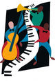 musical jazz trio Wall Decal