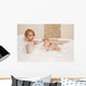 Woman in bath relaxing. Closeup of young woman in bathtub bathin Wall Decal
