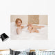 Woman in bath relaxing. Closeup of young woman in bathtub bathin Wall Decal