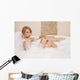 Woman in bath relaxing. Closeup of young woman in bathtub bathin Wall Decal