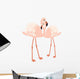 Pair Flamingos Wall Decal
