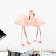 Pair Flamingos Wall Decal