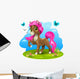 Brown pony with pink tail Wall Decal