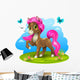 Brown pony with pink tail Wall Decal