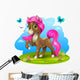 Brown pony with pink tail Wall Decal