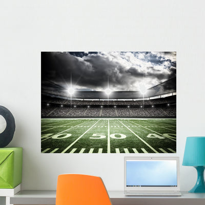 American Soccer Stadium Wall Decal shown on a wall