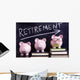Three piggy banks with retirement savings message Wall Decal