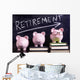Three piggy banks with retirement savings message Wall Decal