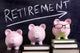 Three piggy banks with retirement savings message Wall Decal