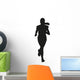 Running young girl vector silhouette Wall Decal