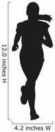Running young girl vector silhouette Wall Decal